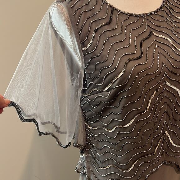 NEW J Kara Beaded Overlay Gown Formal  Women’s Dress 10‎ Cruise Cocktail Wedding - Picture 5 of 16